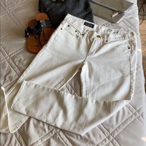 J Crew 8” toothpick jean in white